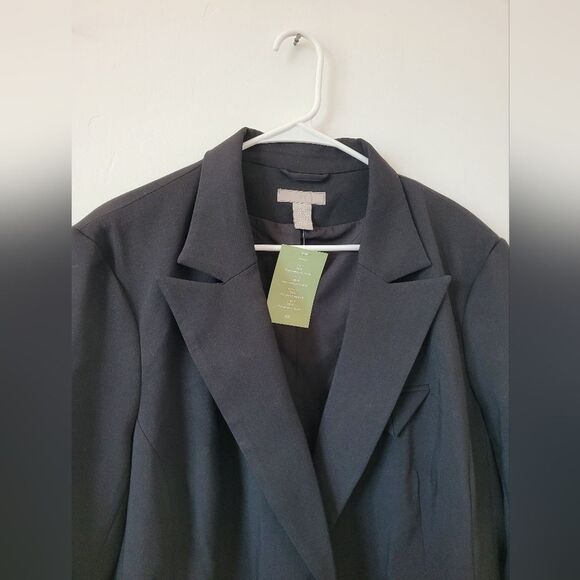 NEW H&M Oversized Blazer Jacket Black Womens Plus Size XXL Office Workwear - Picture 8 of 16